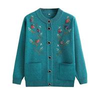 Cardigan Tricoté pour Femmes D'âge moyen Et Plus âgées Pulls pour Vieilles Dames Maillots Femmes Élégant Chandails En Dentelle Jacquard Manteaux Vêtements pour Mamies Vestes Cadeaux pour Vieux Oui