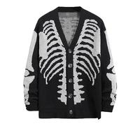 Cardigan unisexe pour Halloween avec motif torsadé, poignets côtelés en mélange acrylique doux, coupe surdimensionnée, gilet à manches longues douillet pour les soirées fraîches, a, XL