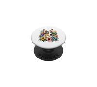 Cardigan Welsh Corgi Blue Merle Flowers PopSockets PopGrip Adhésif