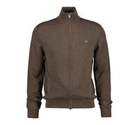 Cardigan zippÃ© en maille de coton Gant Marron XL