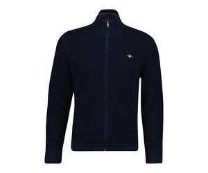 Cardigan zippÃ© en maille gaufrÃ©e Gant Bleu S
