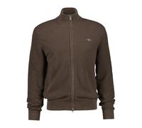 Cardigan zippÃ© en maille gaufrÃ©e Gant Marron XL