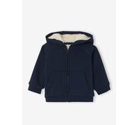 Cardigan zippé bébé en molleton entièrement doublé à capuche marine 3M(60CM)