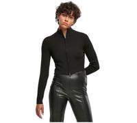 Cardigan zippé court en tricot côtelé femme Urban Classics GT - noir - 2XL XXXXL