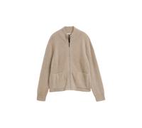 Cardigan zippé duveteux en fil de plumes femme Tom Tailor Gris 3XL