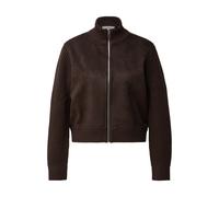 Cardigan zippé en matières mélangées avec empiècement en velours devant femme COMMA Marron 34