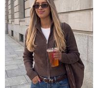 Cardigan zippé pour femmes, pull tricoté côtelé surdimensionné de style moyen-oriental, veste décontractée à manches longues pour la fête du Nouvel An, la rentrée scolaire, Halloween et l'automne L,M,