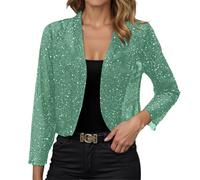 Cardigans à paillettes pour femmes, décontractés et élégants, ouverts sur le devant, boléros, à manches longues, légers, avec des éclats, veste en blazer, veste disco en bomber à paillettes, vêtement