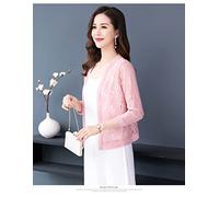 Cardigans D'Été pour Femmes, Haut en Maille et Dentelle Florale, Boléro en Crochet Creux, Cardigan D'Été Ouvert sur Le Devant, Veste Légère À Manches 3/4, Cache-Robe en Maille pour Robe