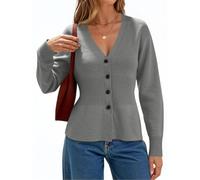 Cardigans for Women Sweater Long Sleeve Solid Color Button Closure Tunic Tops Knitted Lightweight Soft Comfy Fall Outfits