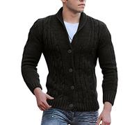 Cardigans Homme Automne Hiver Col Montant Manches Longues Couleur Unie Gilet Pull Automne Hiver Décontracté Veste Coupe Vent Confort Outwear Grande Taille