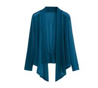 Cardigans légers d'été cardigans longs pour dames vestes décontractées pour dames manteaux d'été à manches longues bomberjacket pour femmes cardigan avec poches manteaux d'été grande taille, A - Bleu