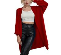 Cardigans Longs pour Femmes, Cardigan Long en Tricot À Manches Ballon Ouvert sur Le Devant pour Femmes, Pull Col V, Manteau Automne-Hiver, Veste en Tricot Ample et Chaude, Pull D'Extérieur