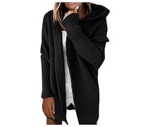 Cardigans pour femme - Pull à paillettes - Veste chauve-souris - Manteau - Pull élégant, Noir , S