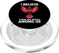 Cardinal Bird Je Crois qu'il y a des Anges Parmi Nous Oiseau PopSockets PopGrip pour MagSafe