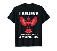 Cardinal Bird Je crois qu'il y a des anges parmi nous Oiseau T-Shirt