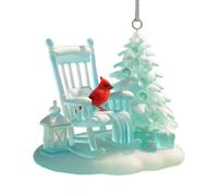 Cardinal Christmas Ornaments | 2D Rocking Chair Topper Pendant | Christmas | for Mom Teacher Women Coworkers Friend Grandma Home Window