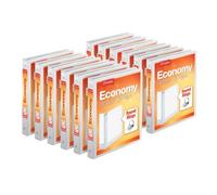 Cardinal ClearVue Classeurs économiques à 3 anneaux, 2,5 cm, anneaux ronds, peut contenir 225 feuilles, vue de présentation ClearVue, antiadhésive, blanc, carton de 12 (90621)