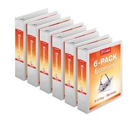 Cardinal ClearVue Lot de 6 classeurs économiques à 3 anneaux, 725 feuilles, antiadhésif, blanc, étui de 6 (90771)