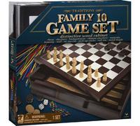 SpinMaster - Coffret en Bois 10 Jeux - Collection de Jeux Classiques