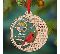 Cardinal commémoratif personnalisé à 2 couches en bois et acrylique 2025, décoration souvenir photo pour un être cher, souvenir souvenir de quelqu'un que nous aimons est au paradis, décorations de