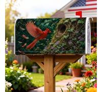 Cardinal Couvertures magnétiques pour boîte aux lettres rustique naturel arbre lierre printemps vert pour décoration de pelouse 45,7 x 53,3 cm