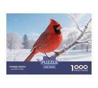 Cardinal du Nord Puzzle 1000 Pièces Éducatif Élémentaire pour Enfants Oiseau Outil Cognitif Amusant Mur Adapté 70x50cm/1000pcs