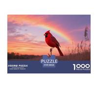 Cardinal du Nord Puzzle 1000 Pièces Logique Élaborée pour Adultes Oiseau Jeu Posé Élément Décoratif 38x26cm/1000pcs