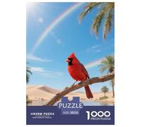 Cardinal du Nord Puzzle 1000 Pièces Logique Élaborée pour Adultes Oiseau Jeu Posé Élément Décoratif 38x26cm/1000pcs