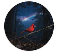 Cardinal du NordPuzzle Rond 1000 Pièces Facile Débutants Hobby Relaxantoiseau Idéal pour Loisirs Week-End Présent Éducatif 1000pcs (67.5x67.5cm)