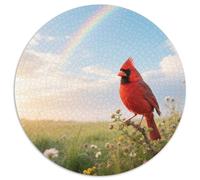 Cardinal du NordPuzzle Rond 1000 Pièces Grande Difficulté Expert Résolution De Problèmes Amélioration Concentrationoiseau Décor Sophistiqué Cadeau 1000pcs (67.5x67.5cm)