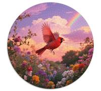 Cardinal du NordPuzzle Rond 1000 Pièces Grande Difficulté Expert Résolution De Problèmes Amélioration Concentrationoiseau Décor Sophistiqué Cadeau 1000pcs (67.5x67.5cm)