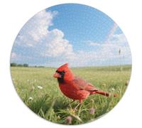 Cardinal du NordPuzzle Rond 1000 Pièces Tâche Défi pour Adultes Et Adolescents Amélioration Cérébraleoiseau Art Décoratif Salon Point Focal 1000pcs (67.5x67.5cm)