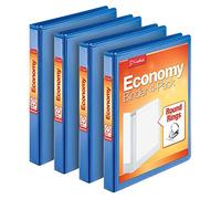 Cardinal Economy Round Bague View Binders, 2,5 cm, Lot de 4 (79510 chargeur) 1-Inch (4-Pack) bleu