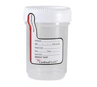 Cardinal Health Lot de 100 conteneurs à échantillons en polypropylène, 85 g, 45 mm, couvercle blanc, système de tube pneumatique sûr, CHB13902P