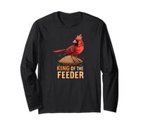 Cardinal King of the Feeder Funny Bird Manche Longue