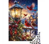 Cardinal Lanterne Neige Puzzle, 1000 Pièces Jeu D'intérieur Adulte | 38x26cm Carton, Exercice Mental, Assemblage Facile, Amateurs De Puzzles, Réduction Du Stress
