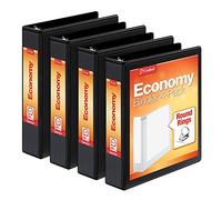 Cardinal Lot de 4 classeurs à 3 anneaux ronds de 3,8 cm, noir, peut contenir 350 feuilles (79519)