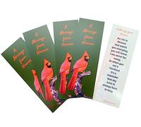 Cardinal Lot de 5 marque-pages avec message du ciel Poème au dos