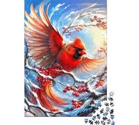 Cardinal Neige Branche 1000 Pièces pour Adolescents Mini Puzzle Défi | 70x50cm Papier Décoration Maison Surface Lisse Cadeau Ami Détente