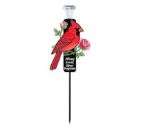 Cardinal - Piquets commémoratifs solaires à LED, plaque de jardin résistante aux intempéries, pour cimetière, tombe, jardin, cadeau de condoléances pour mère et grand-mère