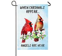 Cardinal, Quand Un Moineau Rouge Apparaît, Les Anges Sont Proches, Fleur Commémorative, Cimetière Des Oiseaux Rouges Drapeau 30X45Cm Bannières Suspendre Décoratif Drapeau De Cour Pour Chambres