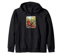 Cardinal Rouge Guitare Biologiste Ornithologue Nature Oiseau Sweat à Capuche