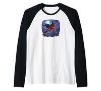 Cardinal Rouge Halloween Chapeau de Sorcière Oiseau Manche Raglan