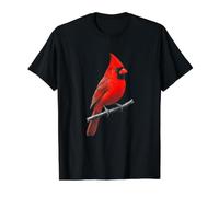 Cardinal Rouge Oiseau Cardinal Nord Nature T-Shirt Graphique avec Valeur, Homme, Noir, S