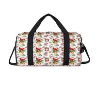 Cardinal Sac de sport de Noël avec compartiment à chaussures en sucre d'orge, sac de week-end, sac de voyage, gym, organiseur de bagages pour femmes, hommes, enfants, filles, garçons