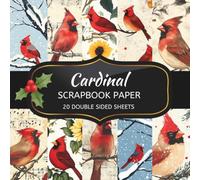 Cardinal Scrapbook Paper: 20 Sheets Double Sided Color, Decoupage, Junk Journal & DIY Projects, Decorative Craft Paper Pad for Scrapbooking | 8.5 x 8.5