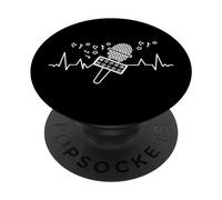 Cardiogram Karaoke Musicien Chanteur Musique Karaoke PopSockets PopGrip Adhésif