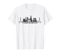 Cardiogram Skyline Ciudad de México T-Shirt Graphique avec Valeur, Homme, Blanc, M