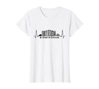 Cardiogram Skyline UK Birmingham T-Shirt Graphique avec Valeur, Femme, Blanc, XL